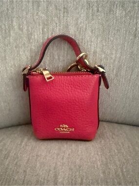 Coach Fuschia Mini Bag Charm Key